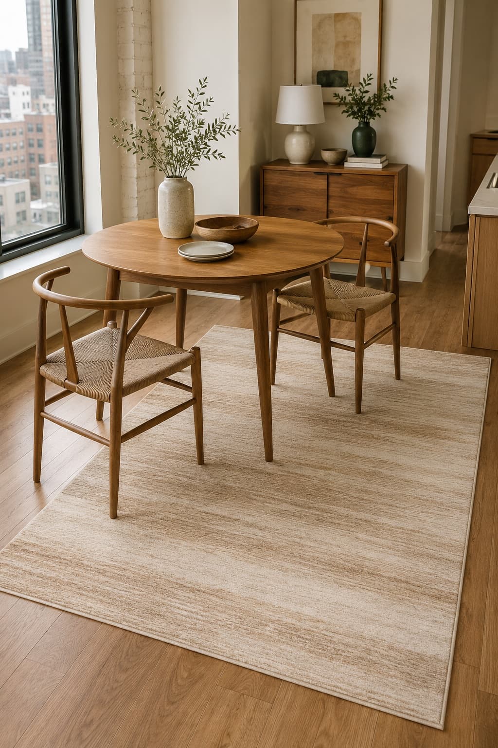 Dune Washable Rug Set styled in a everyday setting